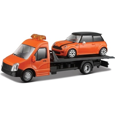 Bburago Odtahovka + Mini Copper S oranžové 1:43