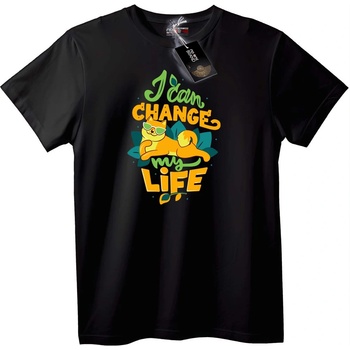 NOONEBRAND Тениска Мога да променя живота си котка - 2XL, Black