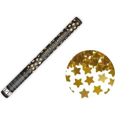 Party Konfety kanón zlaté hviezdy 60 cm metalické
