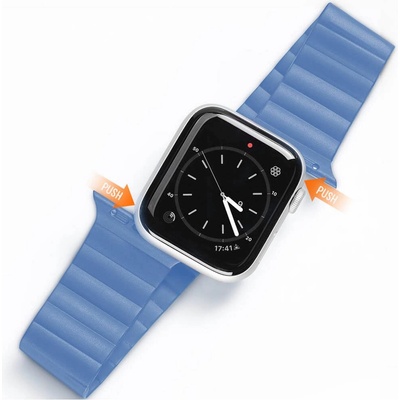 Магнитна силиконова каишка за Apple Watch 42мм, 44мм, 45мм, 46мм, Ultra 49мм - Dux Ducis Silicone Magnetic Strap (Chain Version) (син)
