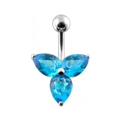 Šperky4U stříbrný piercing do pupíku kytička BP01023-Q