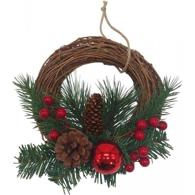 GOBA Vianočný veniec prútený, na dvere, 20 cm