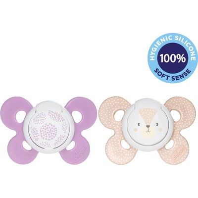 Chicco Physio Comfort silikon dievča bodky/líška 2 ks V000904