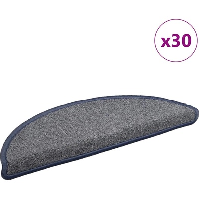 vidaXL Изтривалки за стълби, 30 бр. , 56x17x3 см, светло сиви и сини, полукръгли (3365748)