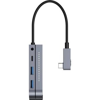 Baseus Bend Angle No. 7 USB Type-C HUB, сив CAHUB-CWJ0G (CAHUB-CWJ0G)