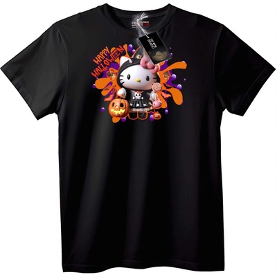 NOONEBRAND Тениска Hello Kitty за Хелоуин - 6XL, Black
