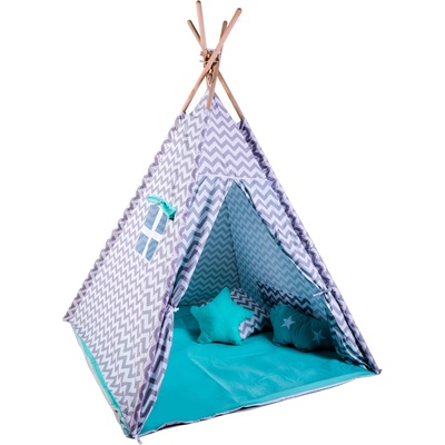 Dětský stan G21 81030 Teepee Jezerní královstvi tyrkysové – Zboží Mobilmania