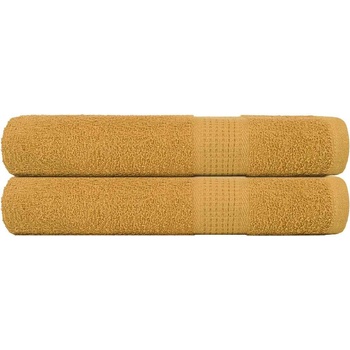 vidaXL Кърпи 2 бр златисти 100x200 см 360 gsm 100% памук (136818)