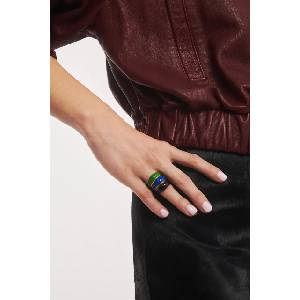 BERRIES пръстен дамски от позлатено сребро с емайл Viva Green Apple Mini Ring (PVMZ15)