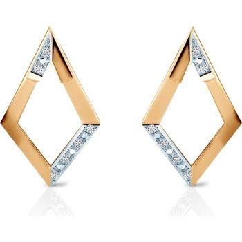 SAVICKI Rhombus обеци: двуцветно злато. диаманти