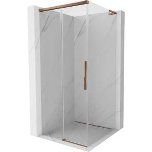 Mexen Rox L плъзгаща се душ кабина 90 x 90 cm, прозрачна, розово злато (8C2L-090-090-60-00)