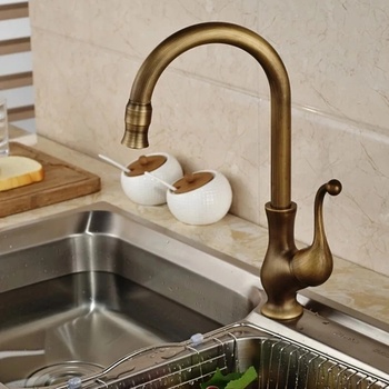 Image 1 of Sanitary ware Ретро смесител за кухня Давор, стоящ за мивка, бронз (2654)