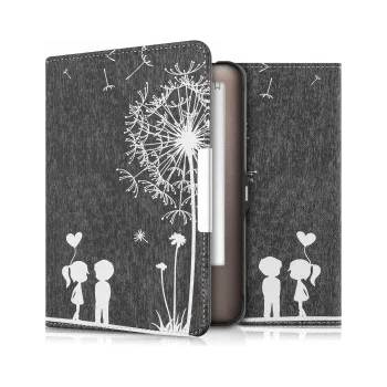 Image 1 of kwmobile Флип калъф с дизайн глухарчета за Tolino Shine - сив