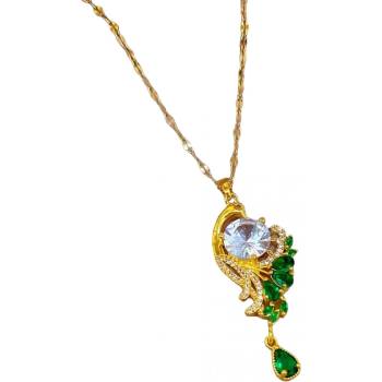 HARAHU Колие em-23310 - Златна / Зелена kp23310 (em-23310)