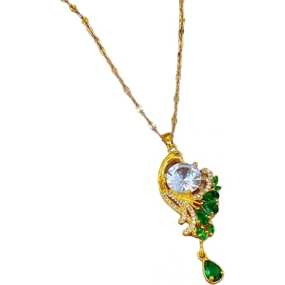 HARAHU Колие em-23310 - Златна / Зелена kp23310 (em-23310)