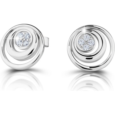 Modesi pôvabné strieborné náušnice kôstky J234CZ-W