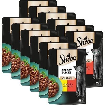 Sheba Select Slices консерви с пилешко и говеждо в сос 12 x 85 г