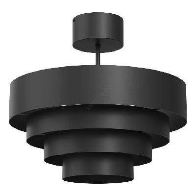 Полилей за повърхностен монтаж RINGS 1xE27/15W/230V черен (LU3519)