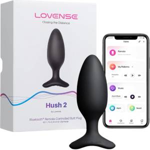 Lovense Hush 2 S - Анален вибратор с управление чрез приложение (38 мм, черен)