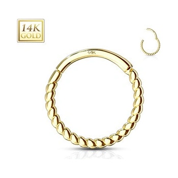 Šperky4U zlatý piercing segment kruh ZL01270-1210