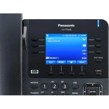 Image 1 of Panasonic Стационарен телефон Panasonic KX-TPA68CEB, 3.5" LCD дисплей, бутон за повторно набиране, високоговорител, черен (KX-TPA68CEB)