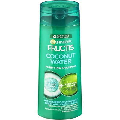 Garnier Fructis Coconut Water posilňujúci šampón na mastné korienky a suché končeky vlasov 250 ml