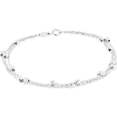 Gemmax Jewelry řetízkový z bílého zlata s korálky GLBWN184366