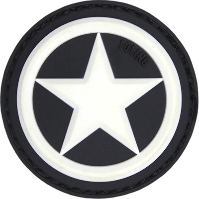 Gumená nášivka 101 Inc USA Star - biela