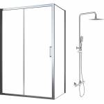 Fluminia Комплект душ кабина Mediterraneo Iris хром 120x90 см и душ колона OMNIRES Y хром (S02RE01-120X90+Y1244X-6/KCR)