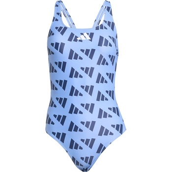 Adidas Бански костюм Adidas Logo Graphic V-Back Swimsuit - Blue Fusison