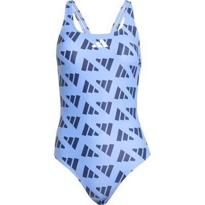 Adidas Бански костюм Adidas Logo Graphic V-Back Swimsuit - Blue Fusison