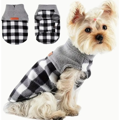 Soft Coral Mikina pro psa Fleece Sweatshirt for Dogs Kostkovaná