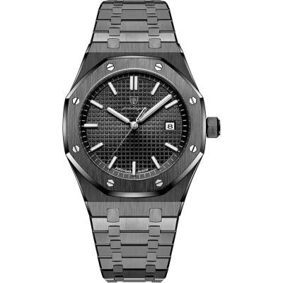 Poedagar Мъжки часовник Poedagar CS1858, неръждаема стомана, черен, черен циферблат (CS1858)