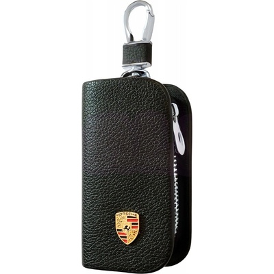 Kľúčenka KOŽENÉ PUZDRO na kľúče PORSCHE logo do auta ELEGANTNÁ