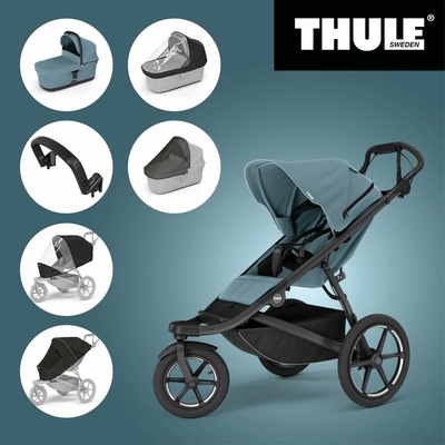 THULE URBAN GLIDE 3 MID BLUE SINGLE 2025 MB + Korba + Madlo + Pláštěnky + Moskytiery