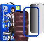 Blueo Извит стъклен протектор за iPhone 18 Pro Max - Anti-Peep AR Privacy 3D Curved Glass - Blueo - Черен