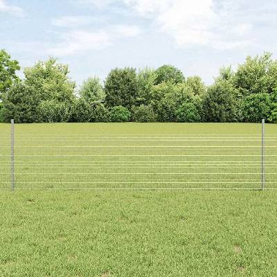 OMAXI Svařovaná drátěná plotovina s tyčkami 10 x 0,5 m Stříbrná 925633