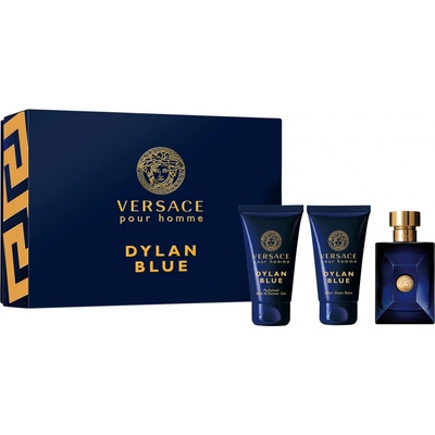 Versace Pour Homme Dylan Blue EDT 5 ml + sprchový gél 25 ml + balzam po holení 25 ml darčeková sada