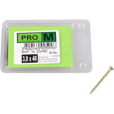 Pro m ВИНТ ЗА ДЪРВО 3x40 ММ pro m 50 БРОЯ (3800160905996)