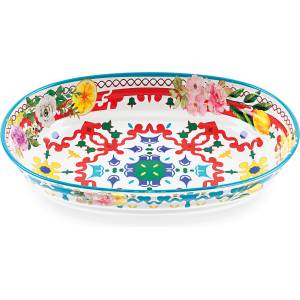 Guzzini Голяма купа Flowers & Lemon овална 32, 5 см синьо-червена (28190552)
