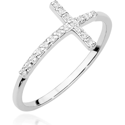Blink-Blink Zlatý prsteň s Krížikom s diamantami 1685BDB