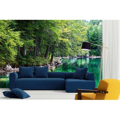 DIMEX ART Самозалепваща се флизелинова фототапета езеро и гора 375 x 250 см