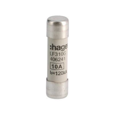 HAGER Pojistka LF310G 10A PV10 gG 500V LF310G, válcová (balení 10ks) LF310G