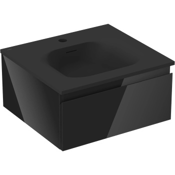 Mexen Orio шкаф за баня 50 см с мивка Vela, 1 чекмедже, черен гланц/черен мат (91A10-05023-1-BF70-W23M71)
