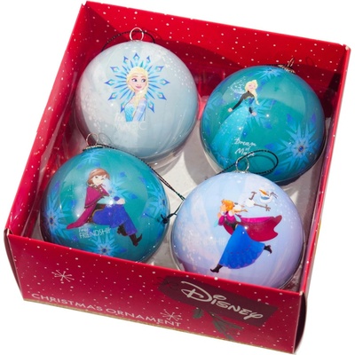 Disney Ozdoba na vianočný stromček Ľadové kráľovstvo pr. 7,5 cm, 4 ks