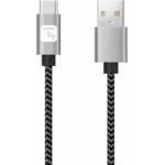Techly USB 2.0 Type-C to Type-A Cable 2m 3A Fast Charging in Braided Sleeve