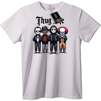 NOONEBRAND Тениска Thug Life Horror Икони - L, Black