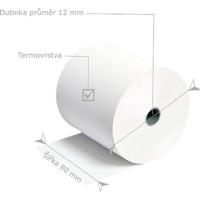 AKCE 42g termo pokladní kotouček 80/80/12 (80m), 42g nižší gramáž BPA free