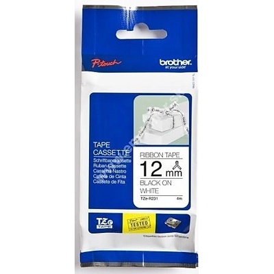 páska BROTHER TZeR231 čierne písmo, biela stužková páska Tape (12mm)