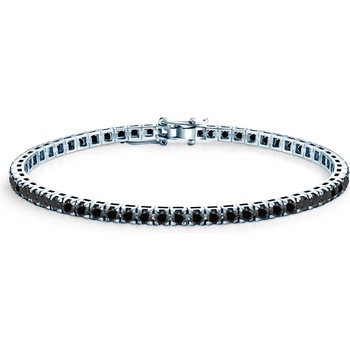 SAVICKI Тенис гривна Luminy 3, 0 мм: бяло злато, черни диаманти